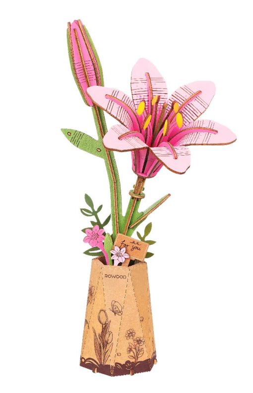 Rowood - Pink Lily - 3D Wooden Puzzle