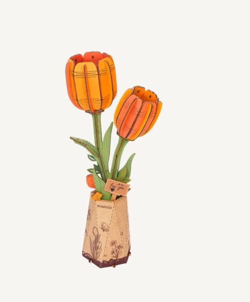 Rowood - Orange Tulip - 3D Wooden Puzzle