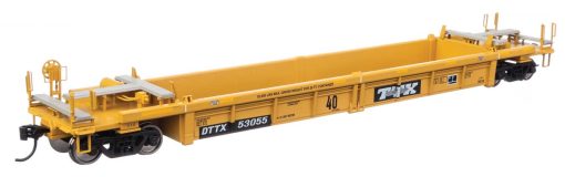 Walther's Mainline - TTX DTTX #53055 - small black & white TTX logo w/yellow conspicuity stripes