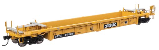 Walther's Mainline - TTX DTTX #53055 - small black & white TTX logo w/yellow conspicuity stripes - Image 2