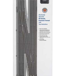#6 Left Hand Remote Crossover Turnout - E-Z Track(R) w/Nickel Silver Rail & Gray Roadbed