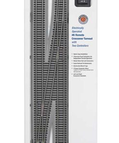 #6 Right Hand Remote Crossover Turnout - E-Z Track(R) w/Nickel Silver Rail & Gray Roadbed