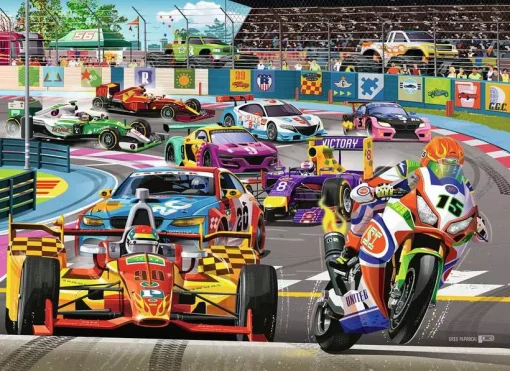 Puzzle Greg Paprocki: Racetrack Rally - 60 Pieces Puzzle - Image 2