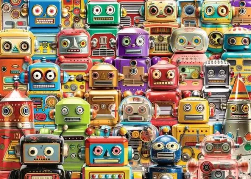 Retro Robots - 500 Pieces Puzzle - Image 2