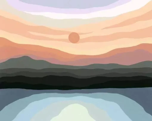 CreArt - Minimalistic Landscape - Paint by numbers for adults - Image 3