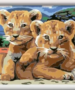 CreArt - Little Lion Cubs - Paint by numbers for kids 11 years up
