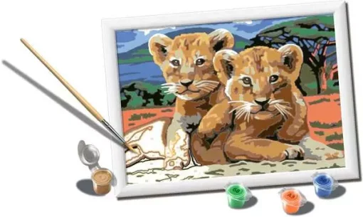 CreArt - Little Lion Cubs - Paint by numbers for kids 11 years up - Image 2