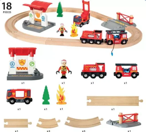 BRIO World - Firefighter Train Set - Image 8