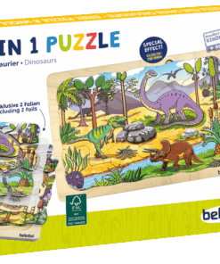 Layer Puzzle - Dinosaurs - 4 in 1 puzzle