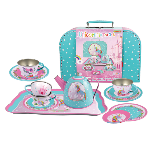 Unicorn Tin Tea Set with Carry Case