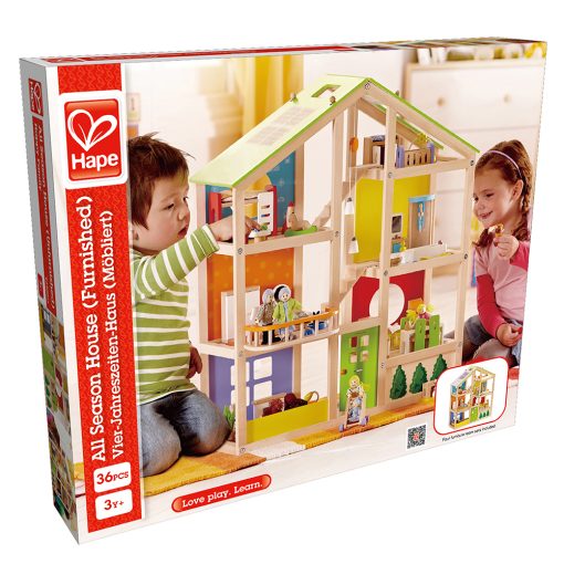 All Season House Kids Wooden Dollhouse - Hape - Image 3