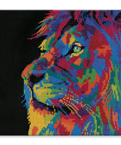 Lion - Diamond Painting Art Kit - 11.4"x11.4" Primed Back-Stapled w/Gems+Tool+Tray