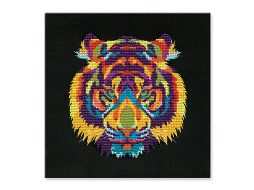 Tiger - Diamond Painting Art Kit - 11.4"x11.4" Primed Back-Stapled w/Gems+Tool+Tray
