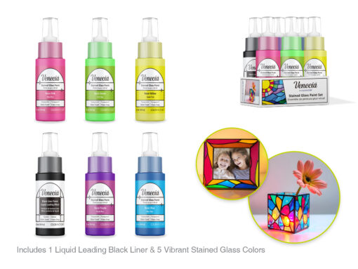 Neon - 2oz Venecia™ Stained Glass Paint Set 6pc