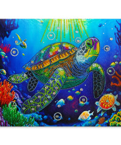 Turtle - Diamond Painting Art Kit - 12"x16" w/Gems+Tool+Tray