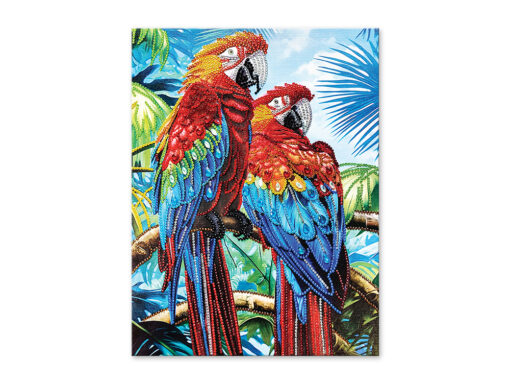 Parrots - Diamond Painting Art Kit - 12"x16" w/Gems+Tool+Tray