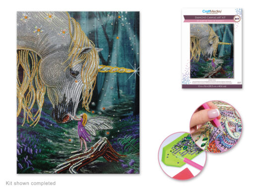 Fantasy Friends - Diamond Painting Art Kit - 12"x16" w/Gems+Tool+Tray - Image 2