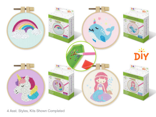 Fantasy Frolic - Diamond Painting DIY Embroidery Hoop Kit - Assorted Styles