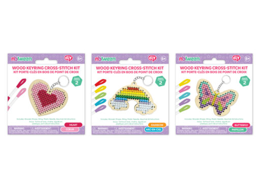 Dainty - DIY Wood Keyring Cross-Stitch Kit Makes 2 Assorted 3 Styles - Image 2