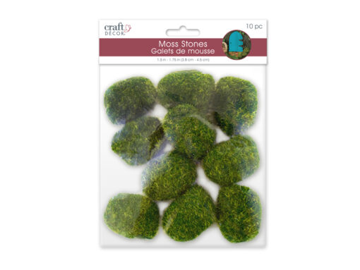 1.8"x1.3"x0.9" Mini Moss Stones x10 Asst Shapes