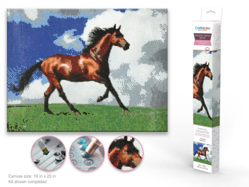 Majestic Horse - Diamond Painting Art Kit - 15.8"x19.7" w/Gems+Tool+Tray - Image 2