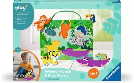 Play+ - Wooden Touch and Play Puzzle - In the Jungle