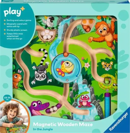 Play+ - Magnetic Wooden Maze - In the Jungle