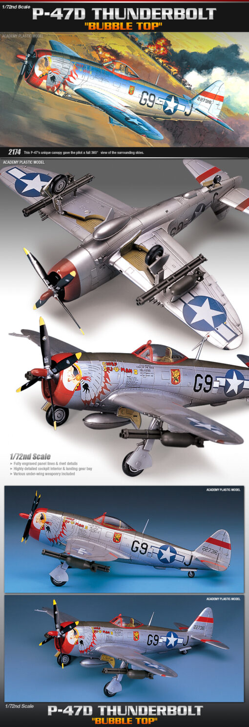 1/72 - P-47D "BUBBLE-TOP" - Academy - Image 2