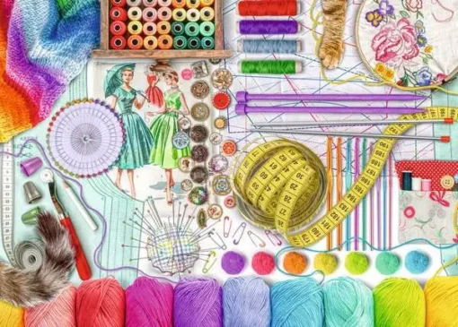 Needlework Station - 500 Pieces Puzzle - Image 2