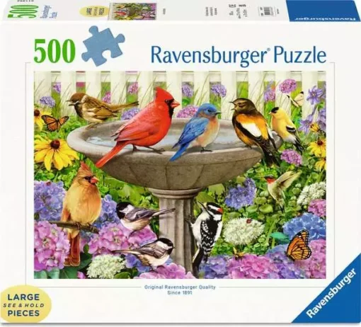 At the Birdbath - 500 Pieces Puzzle