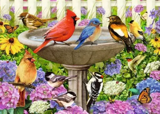 At the Birdbath - 500 Pieces Puzzle - Image 2