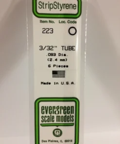 223 - .093" (2.4mm) OD OPAQUE WHITE POLYSTYRENE TUBING - 14" - 6 piece