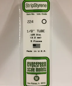 224 - .125" (3.2mm) OD OPAQUE WHITE POLYSTYRENE TUBING - 14" - 5 piece