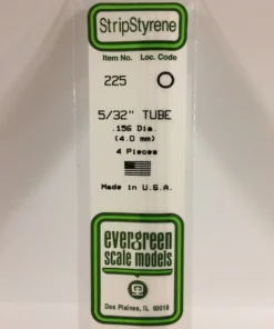 225 - .156" (4.0mm) OD OPAQUE WHITE POLYSTYRENE TUBING - 14" - 4 piece
