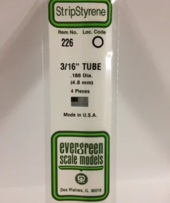 226 - .188" (4.8mm) OD OPAQUE WHITE POLYSTYRENE TUBING - 14" - 4 piece