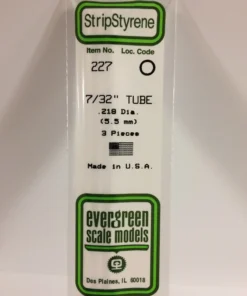 227 - .219" (5.5mm) OD OPAQUE WHITE POLYSTYRENE TUBING - 14" - 3 piece