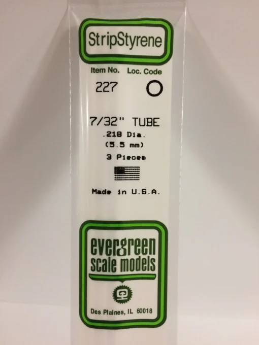 227 - .219" (5.5mm) OD OPAQUE WHITE POLYSTYRENE TUBING - 14" - 3 piece