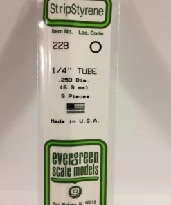 228 - .250" (6.3mm) OD OPAQUE WHITE POLYSTYRENE TUBING - 14" - 3 piece