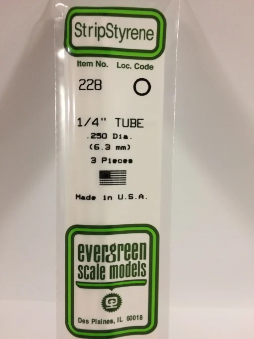 228 - .250" (6.3mm) OD OPAQUE WHITE POLYSTYRENE TUBING - 14" - 3 piece