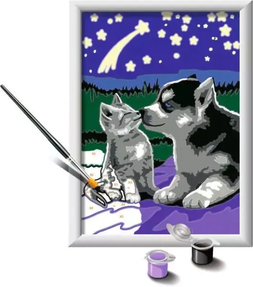 CreArt - Moonlight Friends - Paint by numbers for kids 7 years and up - Image 3