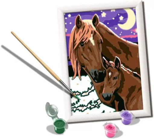 CreArt - Horses at Midnight - Paint by numbers for kids 7 years and up - Image 3
