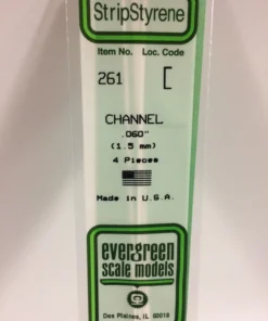 261 - .060" (1.5mm) OPAQUE WHITE POLYSTYRENE CHANNEL - 14" - 4 piece