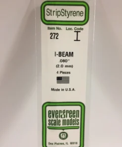 272 - 080" (2.0mm) OPAQUE WHITE POLYSTYRENE I-BEAM