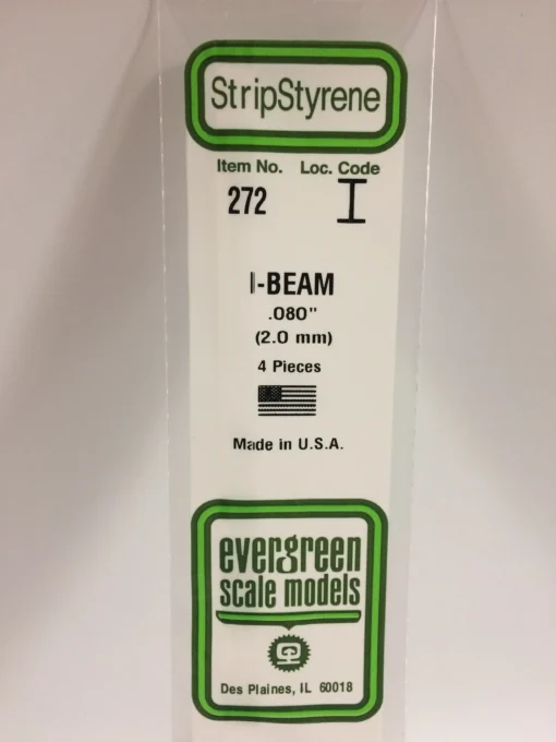 272 - 080" (2.0mm) OPAQUE WHITE POLYSTYRENE I-BEAM