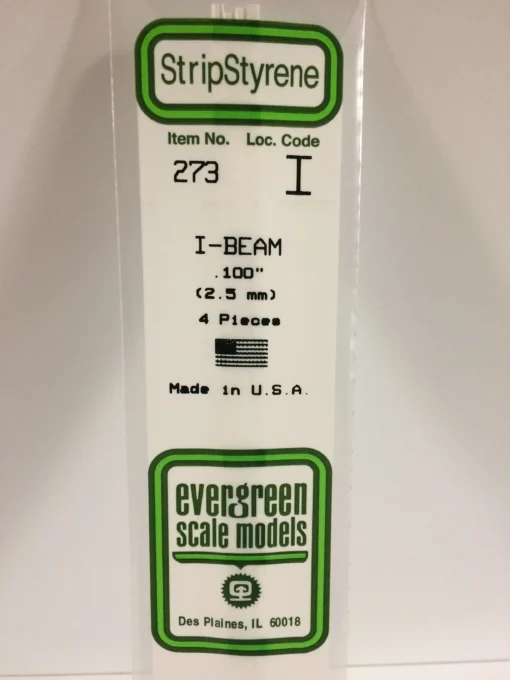 273 - 100" (2.5mm) OPAQUE WHITE POLYSTYRENE I-BEAM