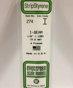 274 - 125" (3.2mm) OPAQUE WHITE POLYSTYRENE I-BEAM