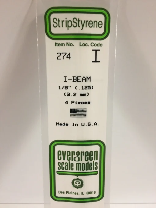 274 - 125" (3.2mm) OPAQUE WHITE POLYSTYRENE I-BEAM