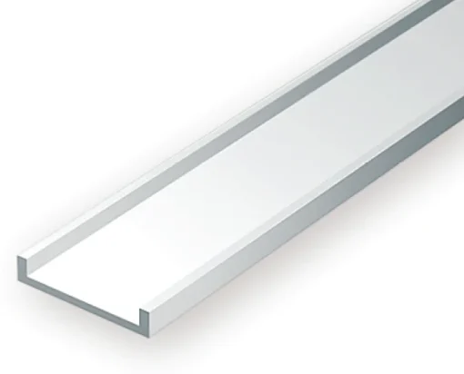 263 - .100" (2.5mm) OPAQUE WHITE POLYSTYRENE CHANNEL - 14" - 4 piece - Image 2