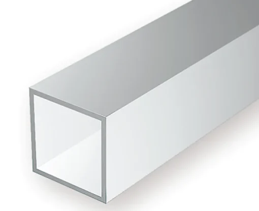256 - .375" (9.5mm)OPAQUE WHITE POLYSTYRENE SQUARE TUBING - Image 2