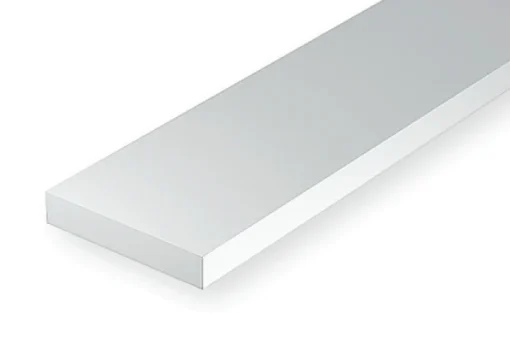 123 - .020" X .060" - OPAQUE WHITE POLYSTYRENE STRIP - 14" - 10 piece - Image 2